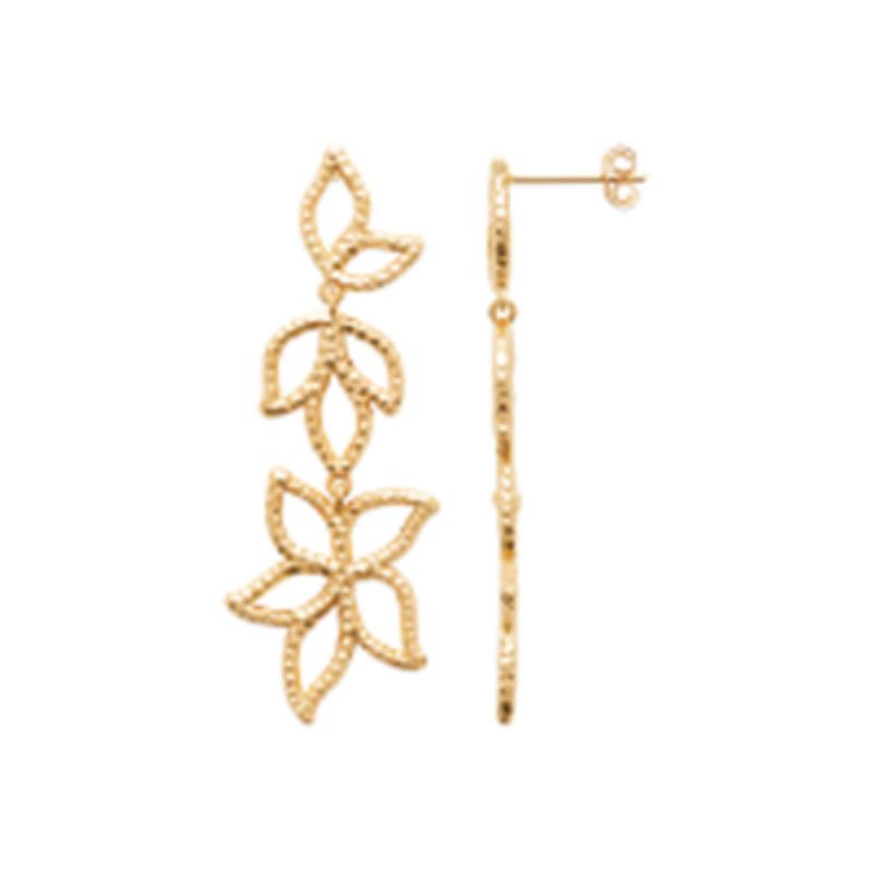 Coque de Nacre Boucles d'oreilles pendantes plaqué or 23050200