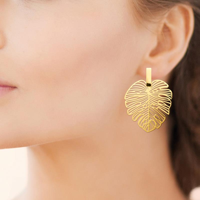 Coque de Nacre Boucles d'oreilles pendantes acier doré 3131909