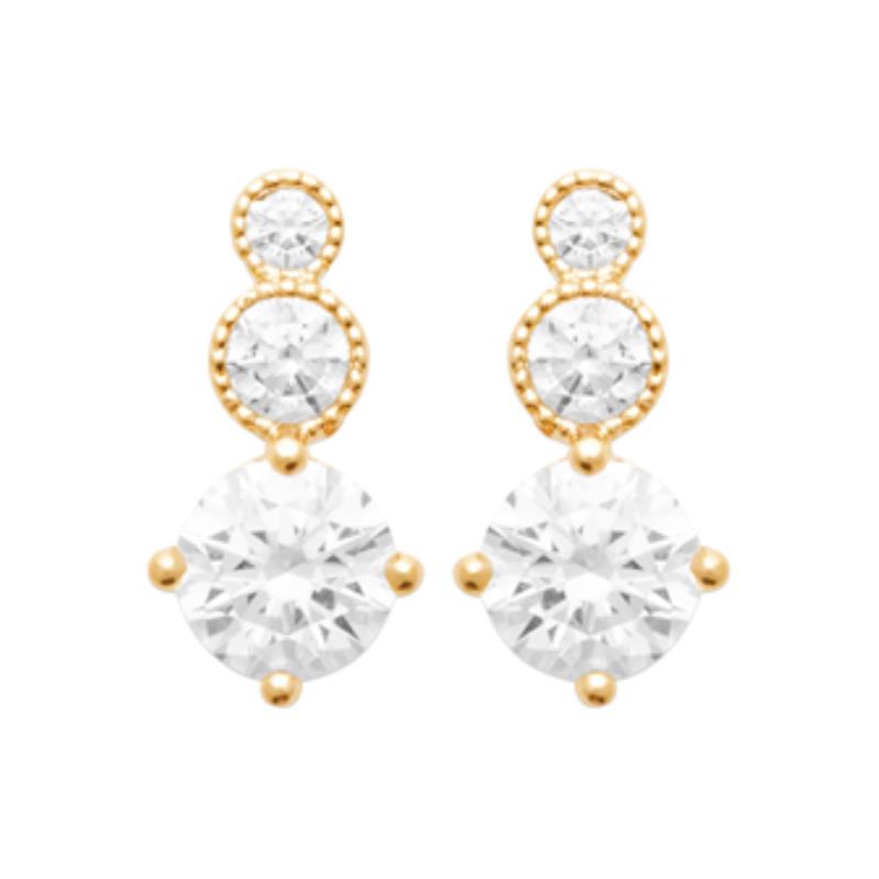 Coque de Nacre Puces d'oreilles plaqué or 23056910