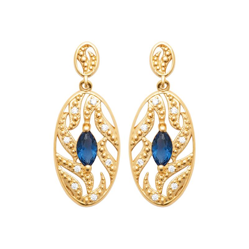 Coque de Nacre Boucles d'oreilles pendantes plaqué or 23083240