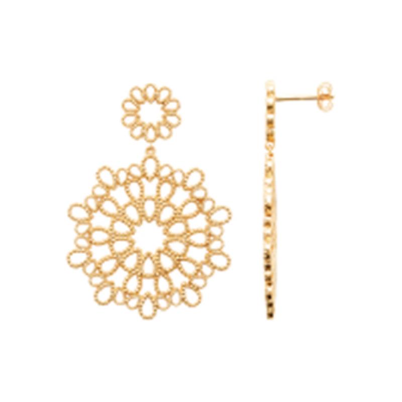 Coque de Nacre Boucles d'oreilles pendantes plaqué or 23050600
