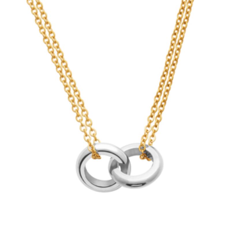 Coque de Nacre Collier acier doré 312178