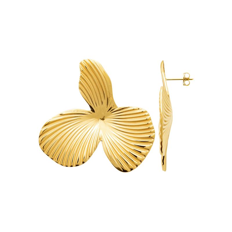Coque de Nacre Boucles d'oreilles acier doré 3129409