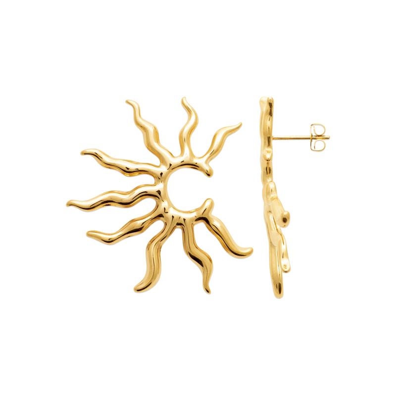 Coque de Nacre Boucles d'oreilles acier doré 3128409
