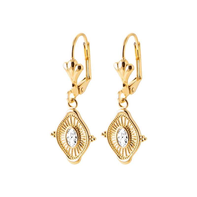 Coque de Nacre Boucles d'oreilles pendantes plaqué or 23089310