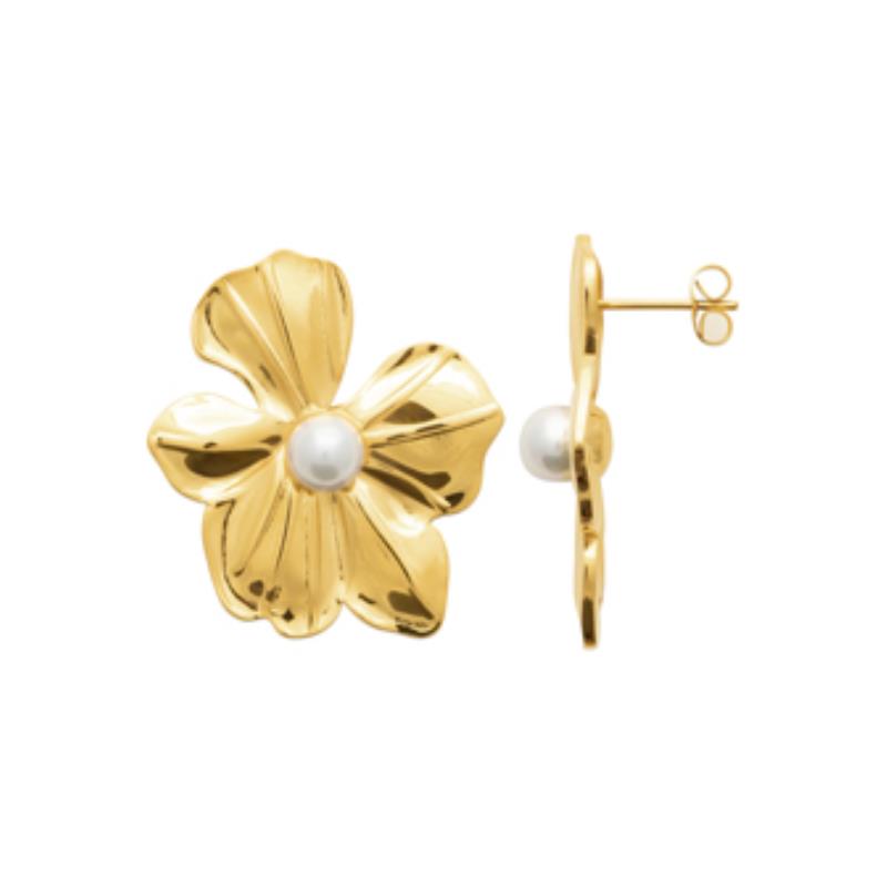 Coque de Nacre Boucles d'oreilles acier doré 3117809