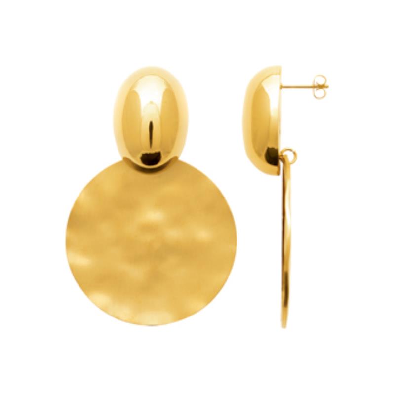 Coque de Nacre Boucles d'oreilles pendantes acier doré 3122209