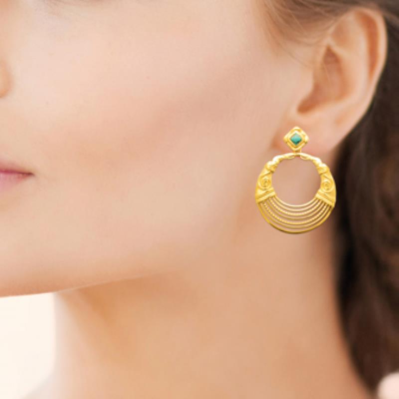 Coque de Nacre Boucles d'oreilles pendantes acier doré 3121009