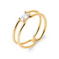 Coque de Nacre Bague solitaire plaqué or 2958510