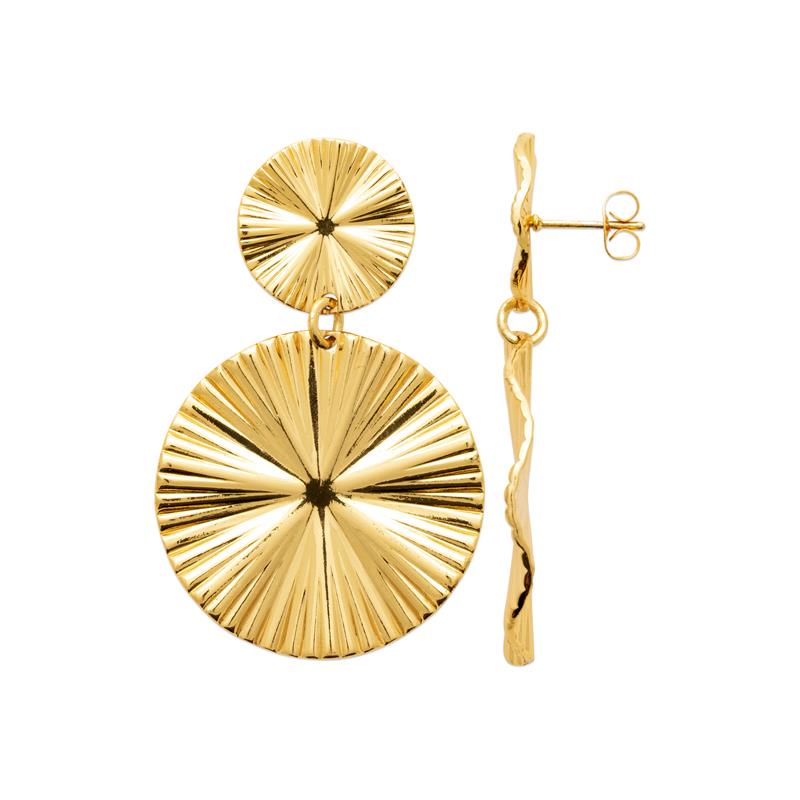 Coque de Nacre Boucles d'oreilles pendantes acier doré 3130309