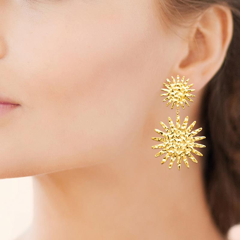 Izee Boucles d'oreilles pendantes acier doré 3131009