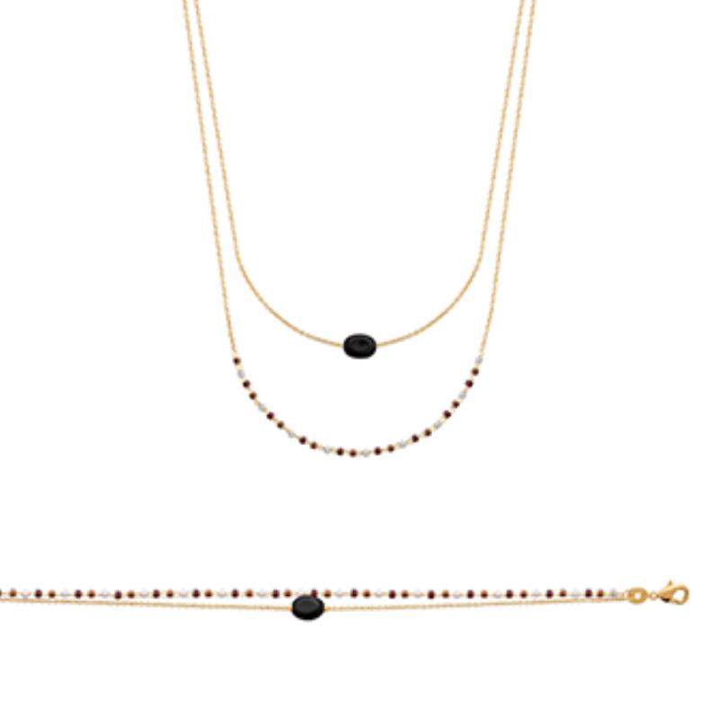 Coque de Nacre Collier plaqué or 973239