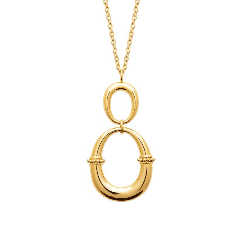 Coque de Nacre Collier acier doré 312390