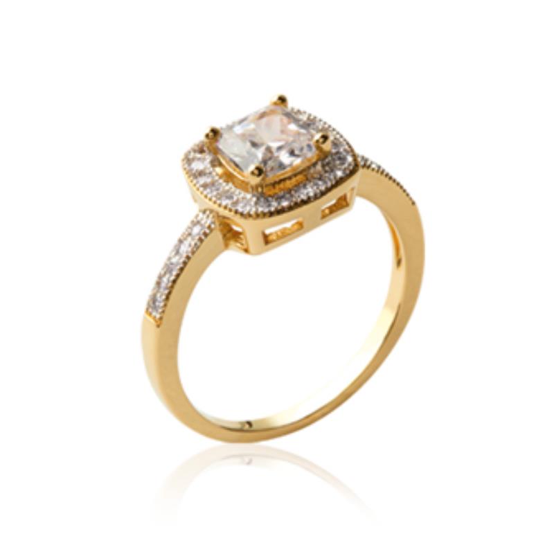 Coque de Nacre Bague solitaire plaqué or 2215211