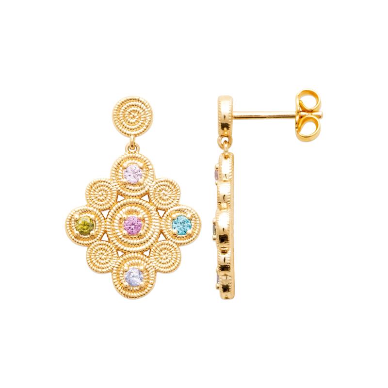 Coque de Nacre Boucles d'oreilles pendantes plaqué or 23075605