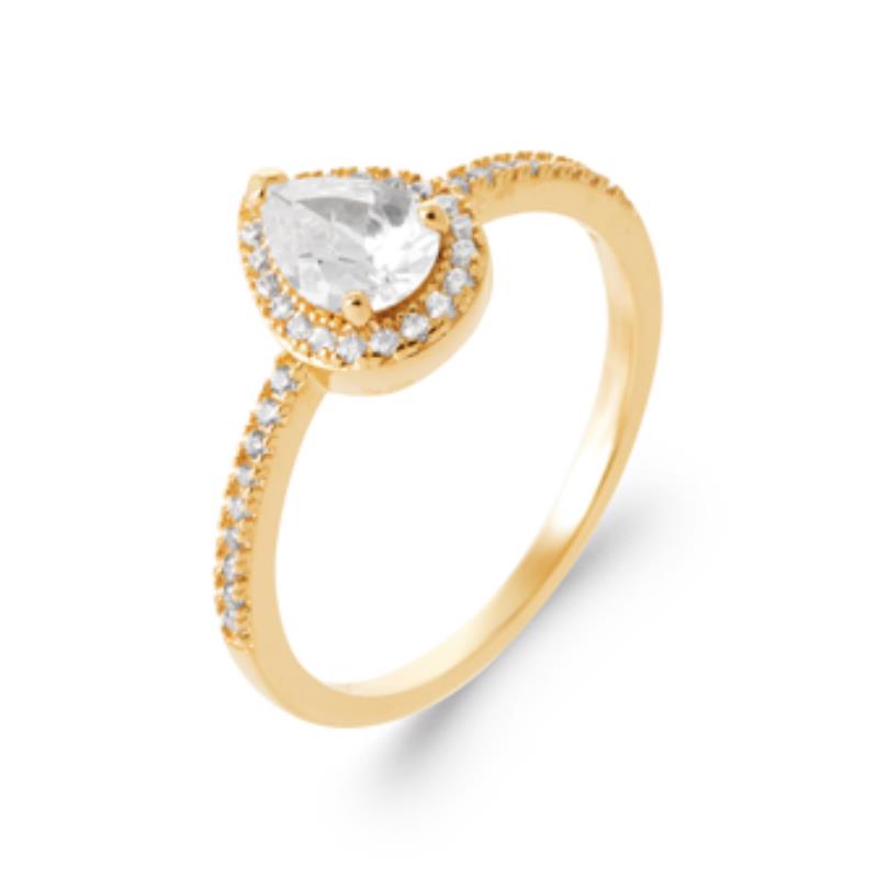 Coque de Nacre Bague solitaire plaqué or 2973110