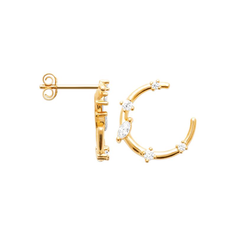 Coque de Nacre Boucles d'oreilles plaqué or 23077210