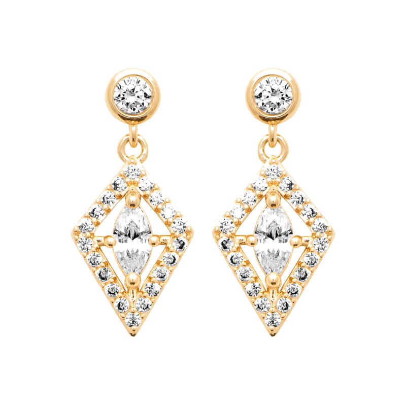 Coque de Nacre Boucles d'oreilles pendantes plaqué or 23090010