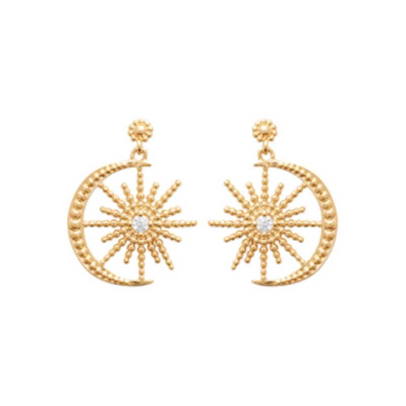 Coque de Nacre Boucles d'oreilles pendantes plaqué or 23044610