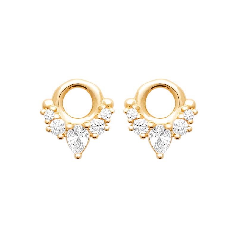 Coque de Nacre Puces d'oreilles plaqué or 23079210