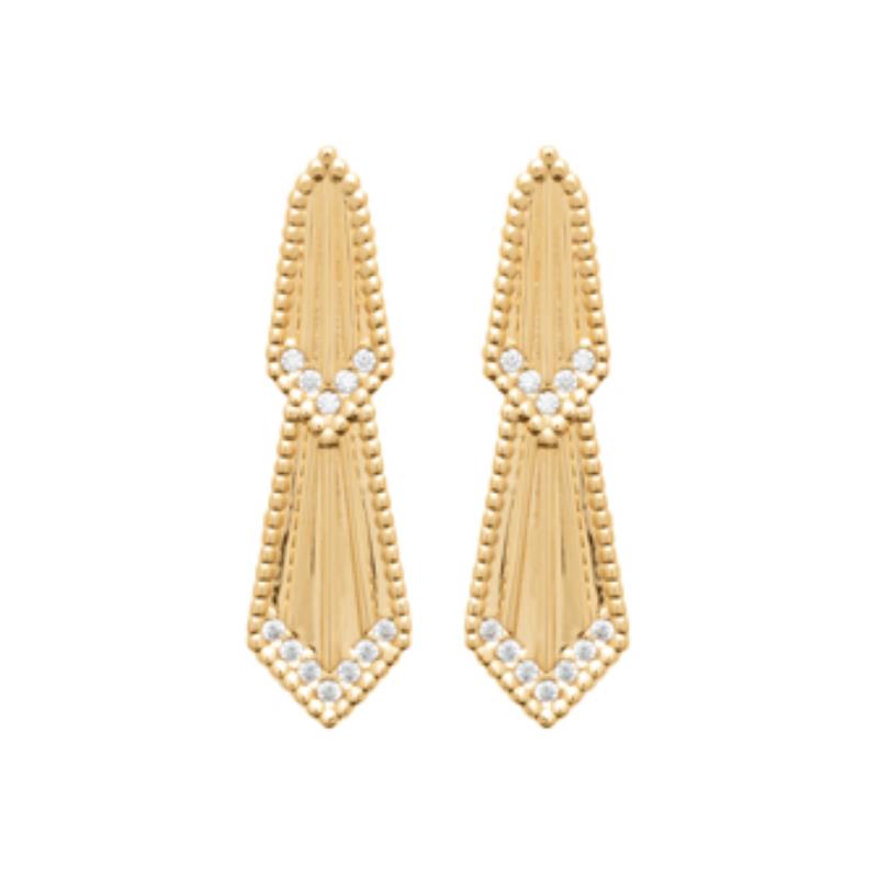 Coque de Nacre Boucles d'oreilles pendantes plaqué or 23051410