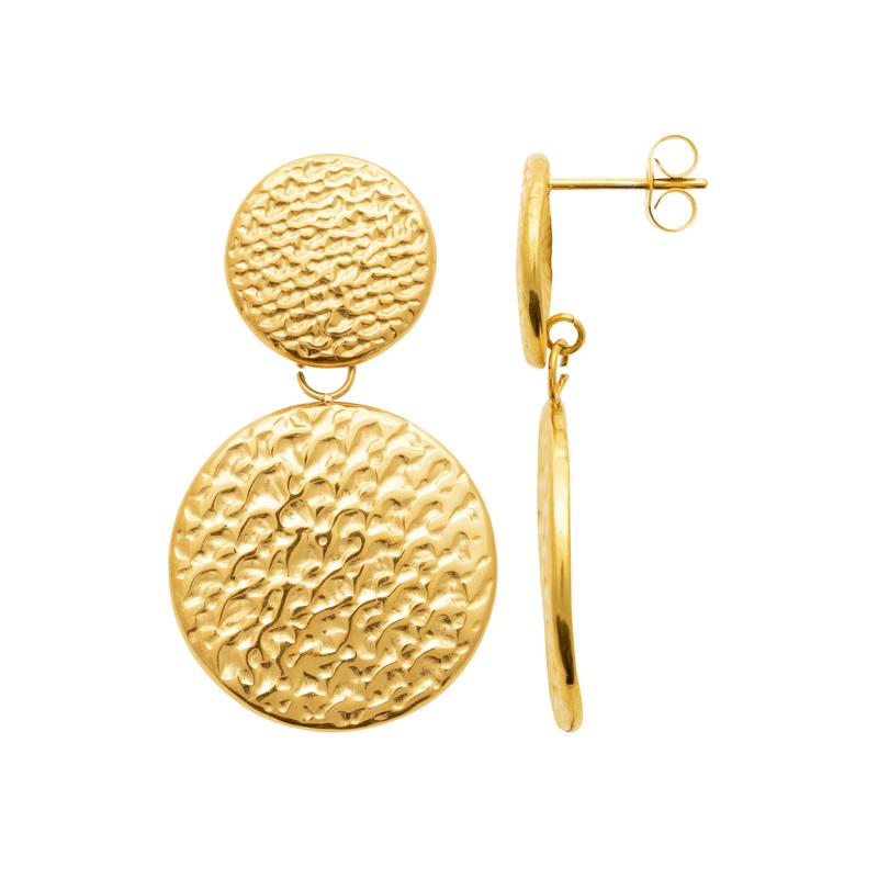 Izee Boucles d'oreilles pendantes acier doré 3127009