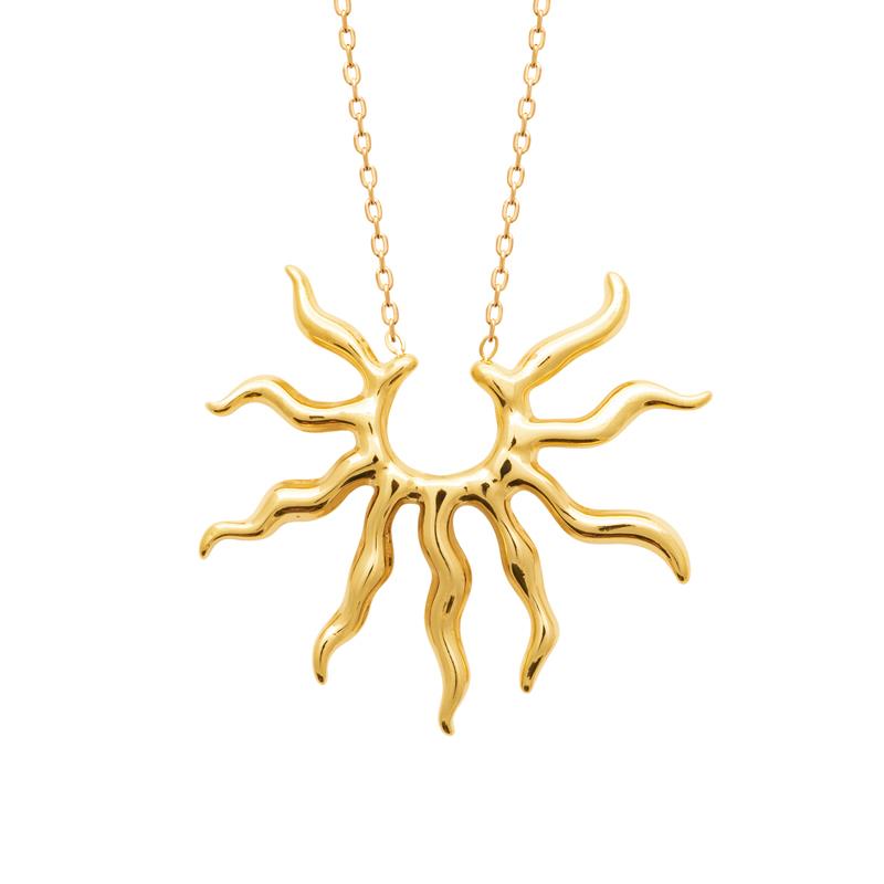Coque de Nacre Collier acier doré 312300