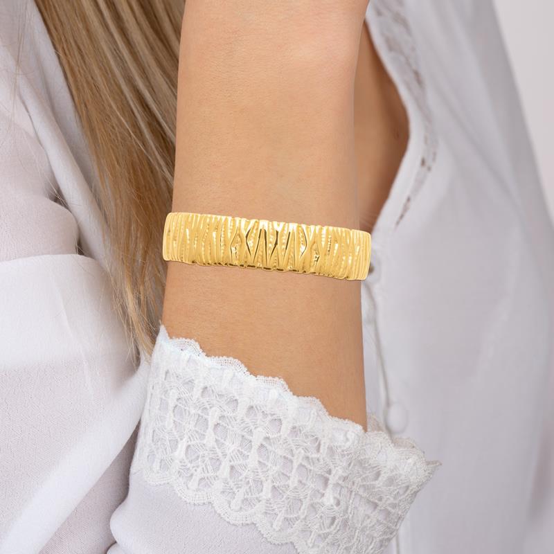 Coque de Nacre Bracelet jonc acier doré 312429