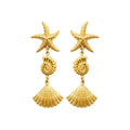 Coque de Nacre Boucles d'oreilles pendantes acier doré 3125609