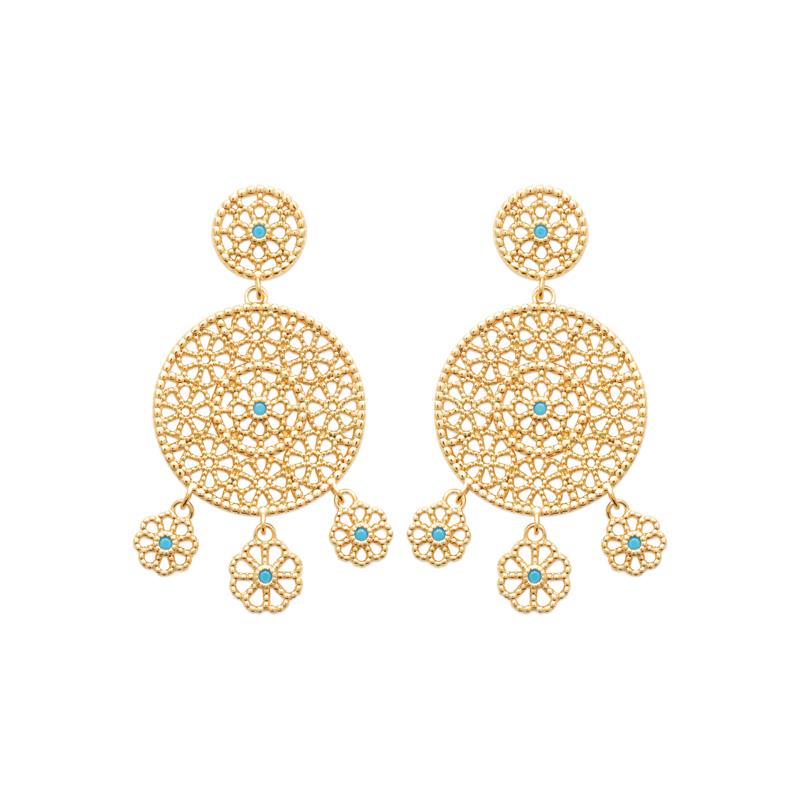Coque de Nacre Boucles d'oreilles pendantes plaqué or 23076730