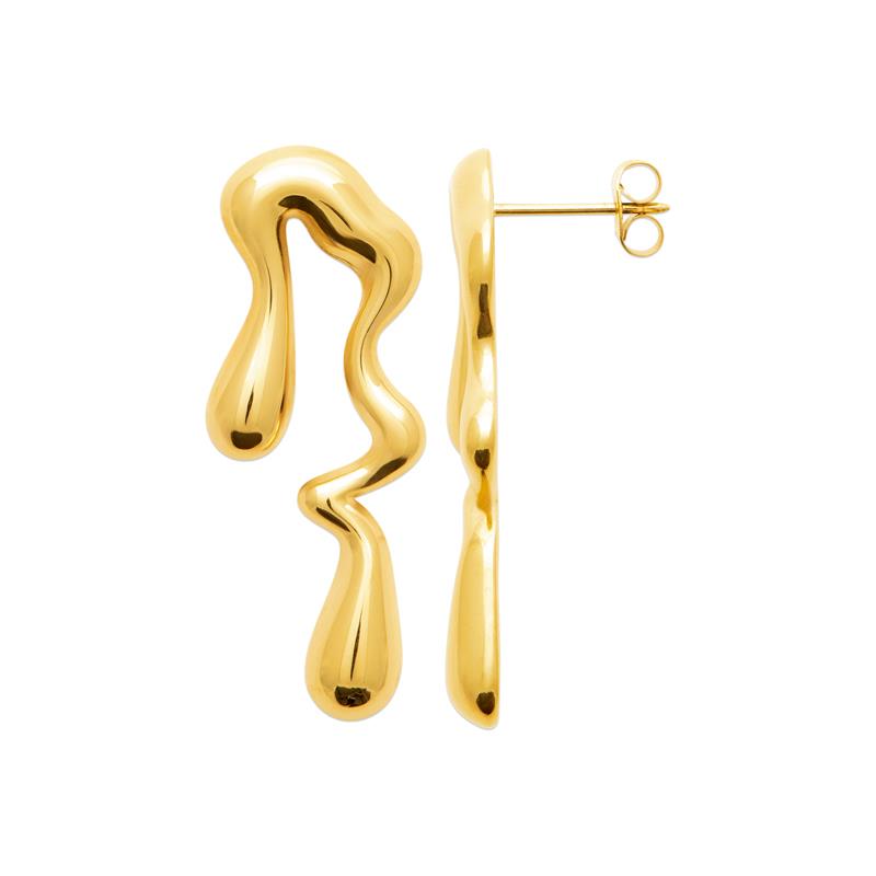Coque de Nacre Boucles d'oreilles pendantes acier doré 3125809