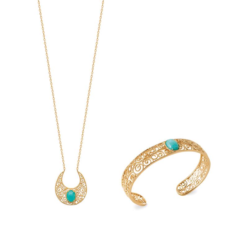 Coque de Nacre Collier plaqué or 973717