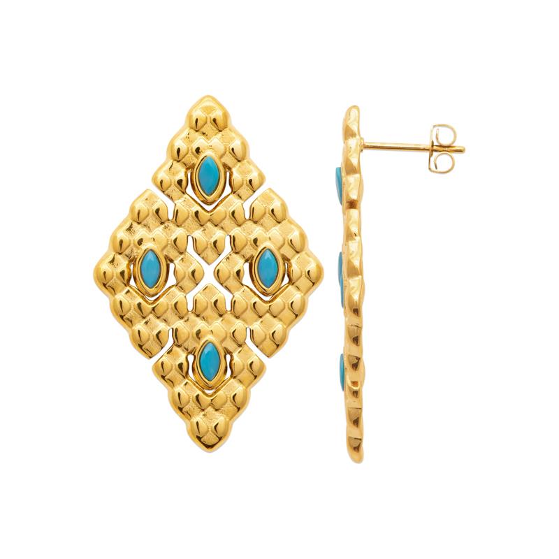 Coque de Nacre Boucles d'oreilles acier doré 3135809