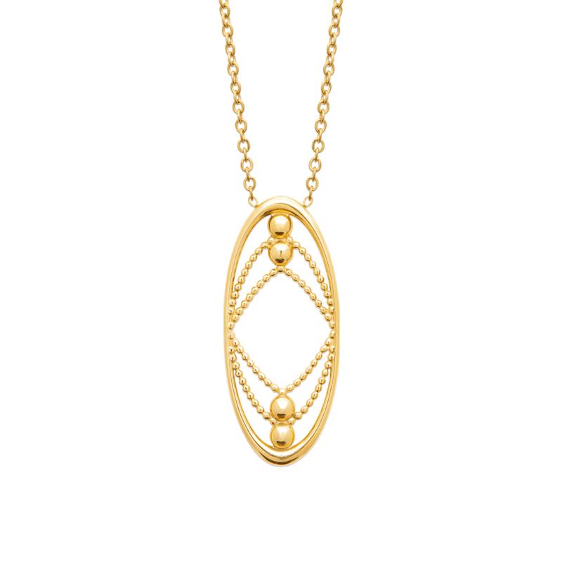 Coque de Nacre Collier acier doré 312428