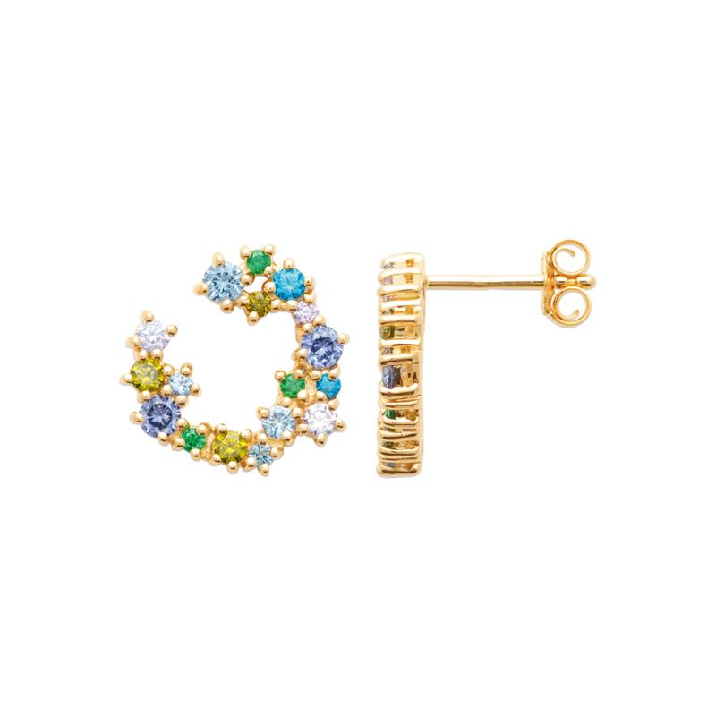 Coque de Nacre Puces d'oreilles plaqué or 23056505