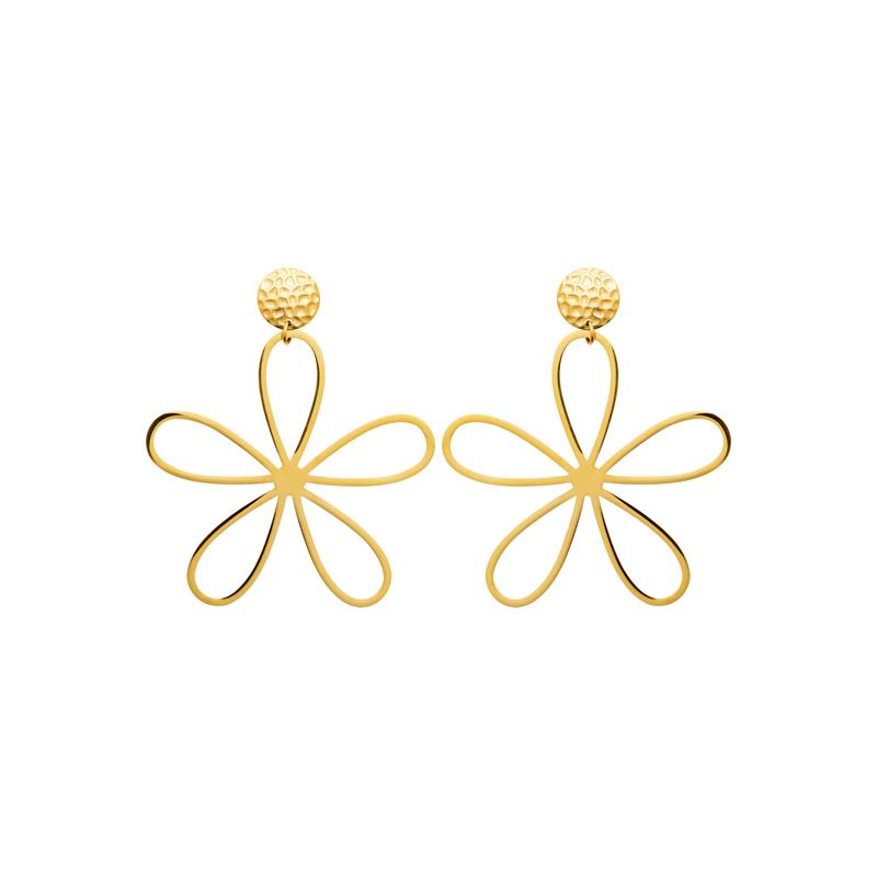 Coque de Nacre Boucles d'oreilles pendantes acier doré 3129309