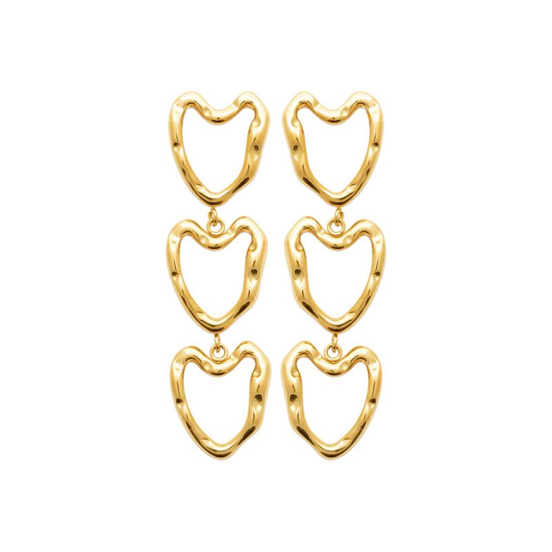 Coque de Nacre Boucles d'oreilles pendantes acier doré 3128109