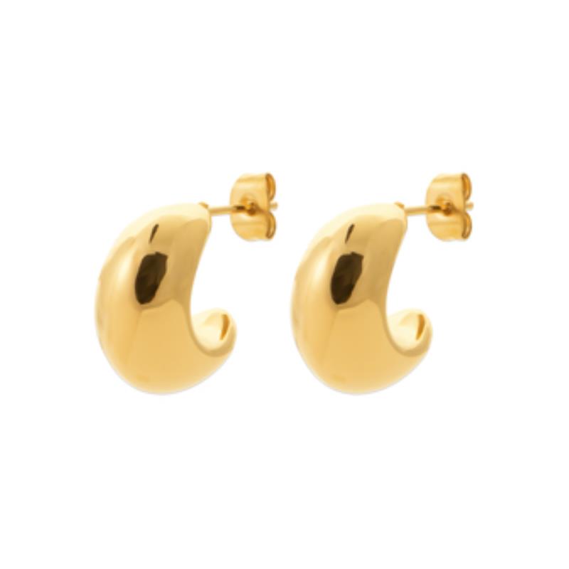 Coque de Nacre Créoles acier doré 3601109