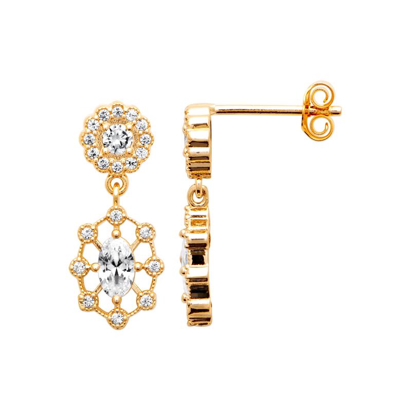 Coque de Nacre Boucles d'oreilles plaqué or 23092210