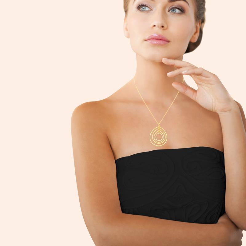 Coque de Nacre Collier acier doré 312343