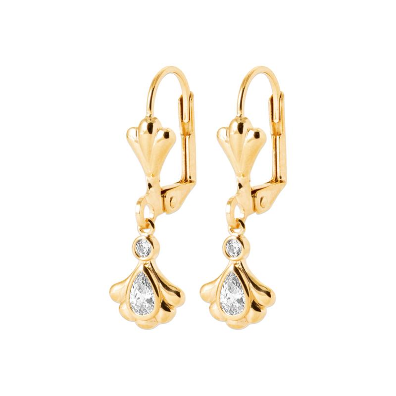 Coque de Nacre Boucles d'oreilles pendantes plaqué or 23080910