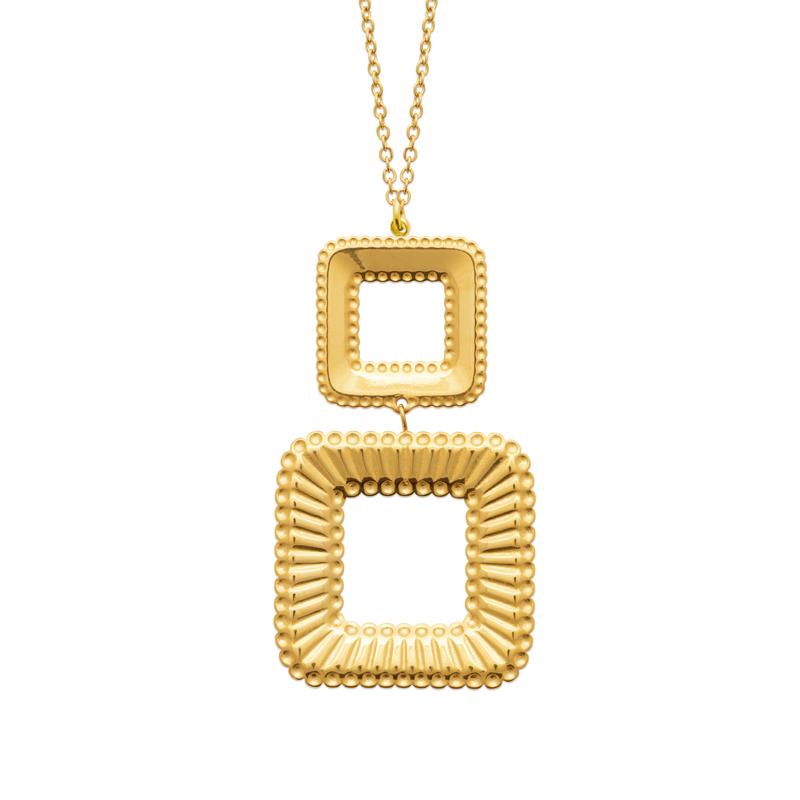 Coque de Nacre Collier acier doré 312378