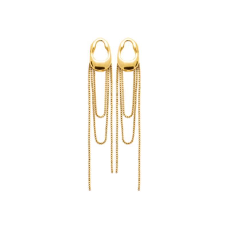 Coque de Nacre Boucles d'oreilles pendantes acier doré 3122809