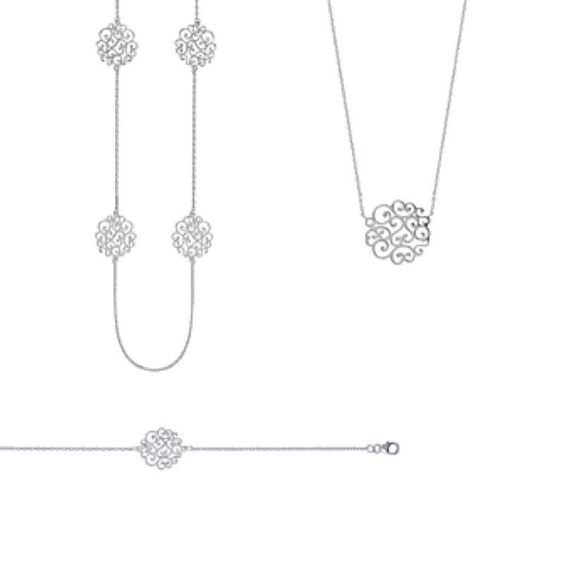 Coque de Nacre Collier argent 721151