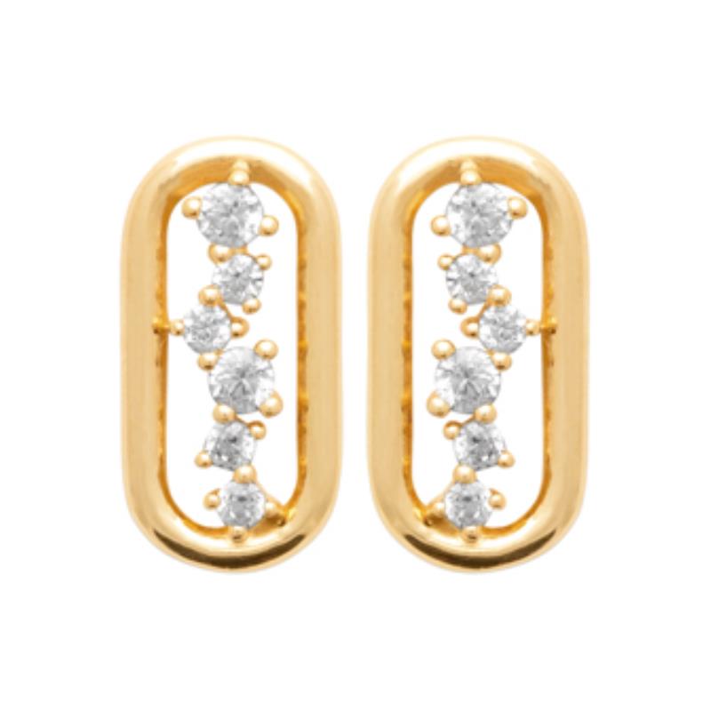 Coque de Nacre Puces d'oreilles plaqué or 23029910
