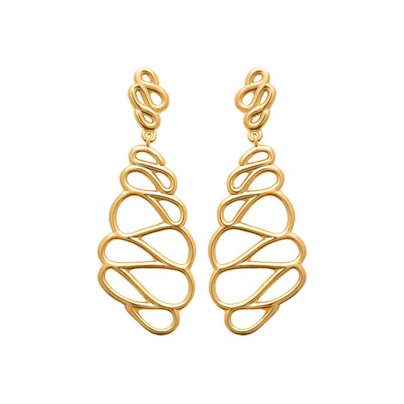 Coque de Nacre Boucles d'oreilles pendantes plaqué or 23069400