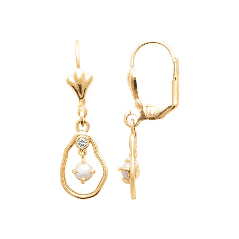 Coque de Nacre Boucles d'oreilles pendantes plaqué or 230911014