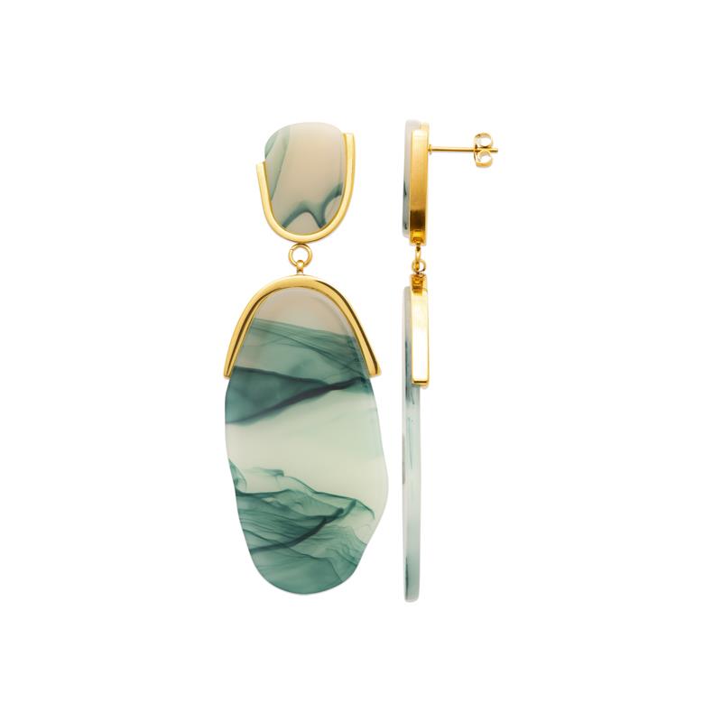 Izee Boucles d'oreilles pendantes acier doré 3135509