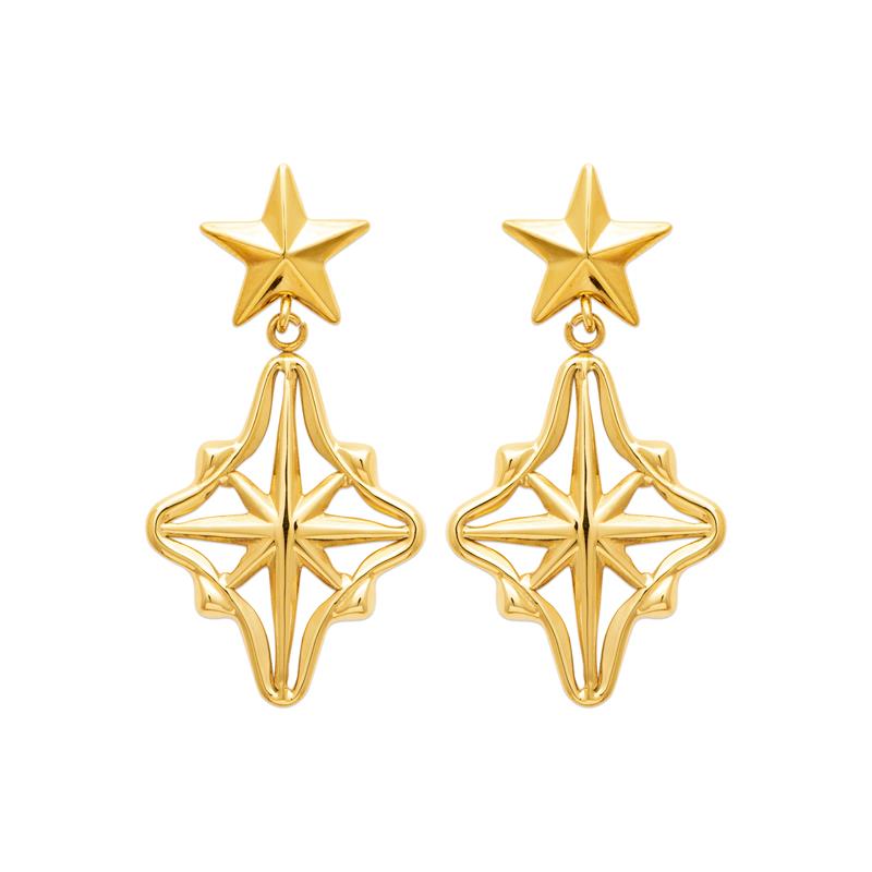 Coque de Nacre Boucles d'oreilles pendantes acier doré 3135009