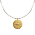 Coque de Nacre Collier acier doré 312377